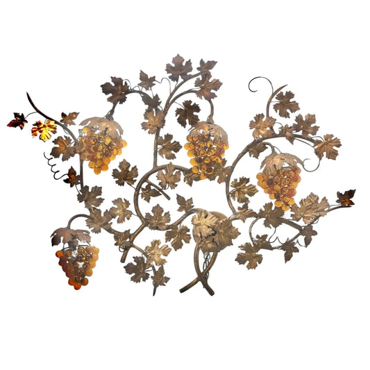Murano Glass Grapevine Wall Sculpture Sconce