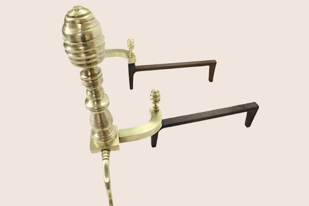 1950s Harvin Co. Claw foot Brass Andirons