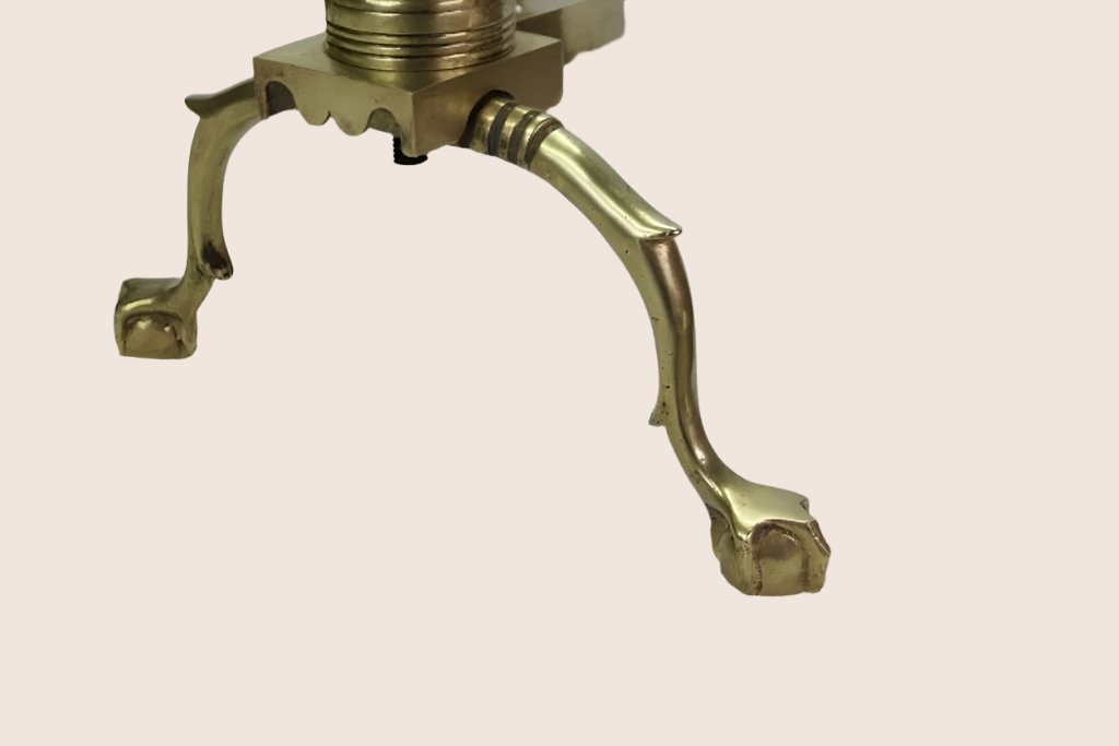 1950s Harvin Co. Claw Foot Brass Andirons