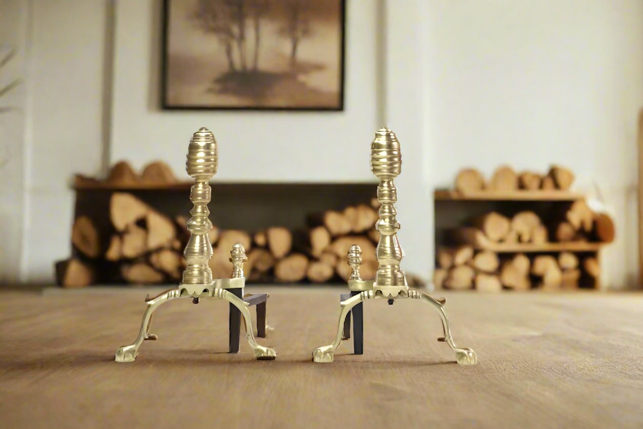 Brass Claw Foot Andirons