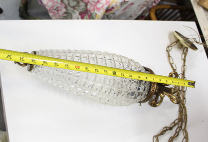 1960s Dual Pineapple Cut Regency Style Swag Lamps