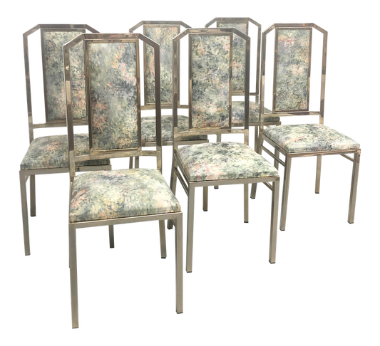 1970s Chromed Steel Dining Chairs | Set of 6
