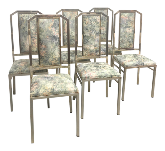 1970s Chromed Steel Dining Chairs | Set of 6