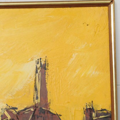 1970s Brutalist Impressionist Palette Knife Canvas Art by O'Neal