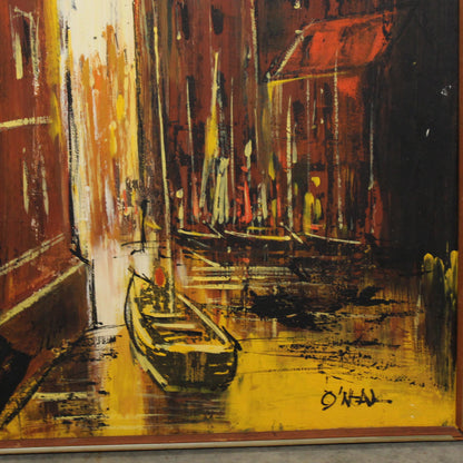 1970s Brutalist Impressionist Palette Knife Canvas Art by O'Neal