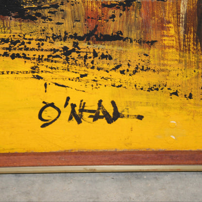 1970s Brutalist Impressionist Palette Knife Canvas Art by O'Neal
