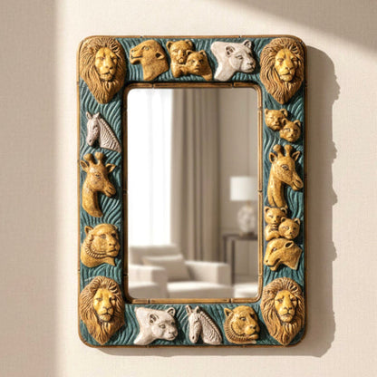 1970s Safari Animal Wall Mirror by Glenn Richardson
