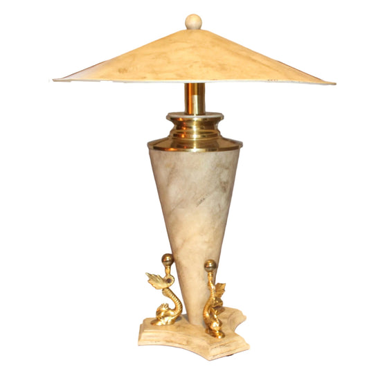  1990s Chinoiserie Koi table lamp by Bauer Lamp Co.
