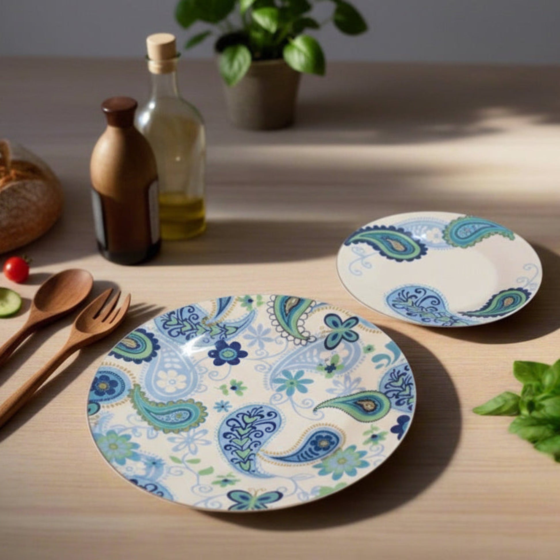 1990s Royal-Norfolk Paisley 10 Dinner Plate | Set of 8 - OffCenterModern