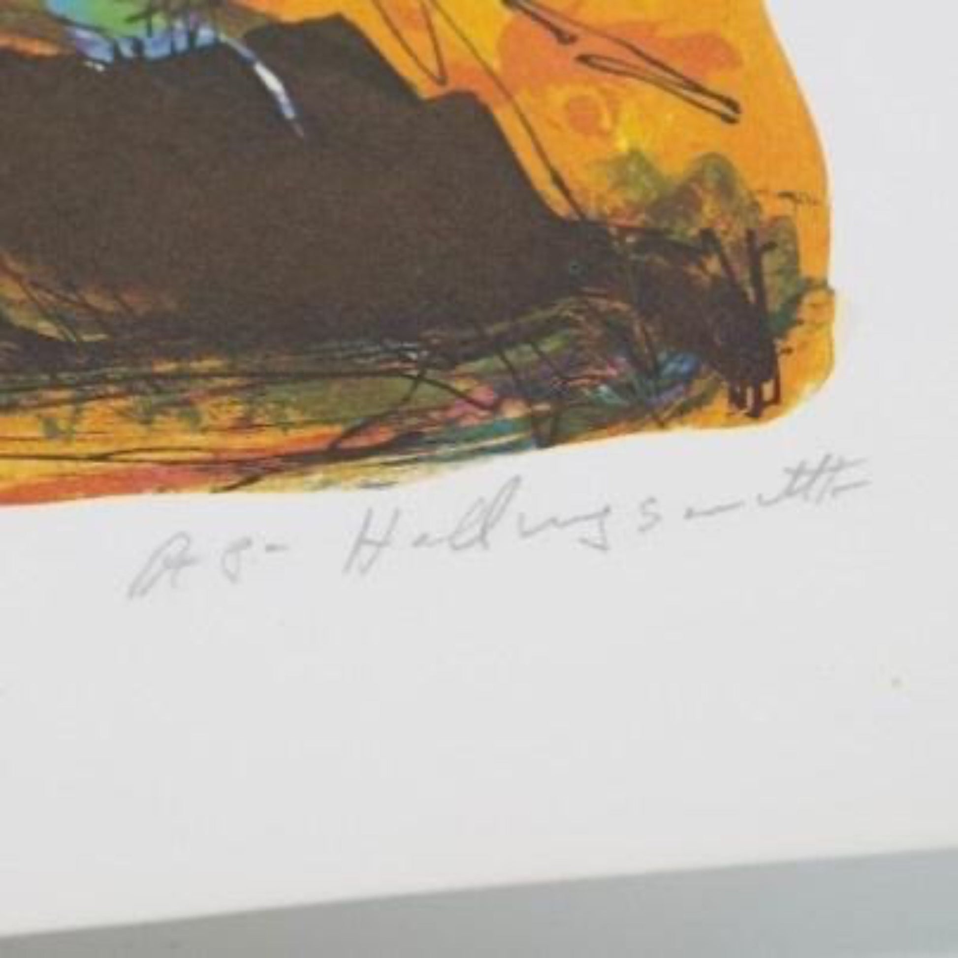 Don Quixote and Sancho Panza on horse back.  Alvin C. Hollingsworth autographed.