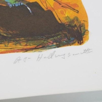 Don Quixote and Sancho Panza on horse back.  Alvin C. Hollingsworth autographed.