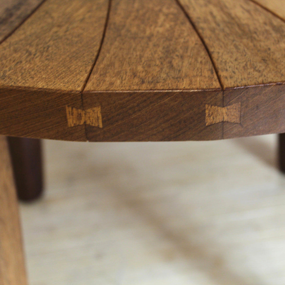 Studio Craft Spiral Segmented Side Table with Bowtie Joinery. 