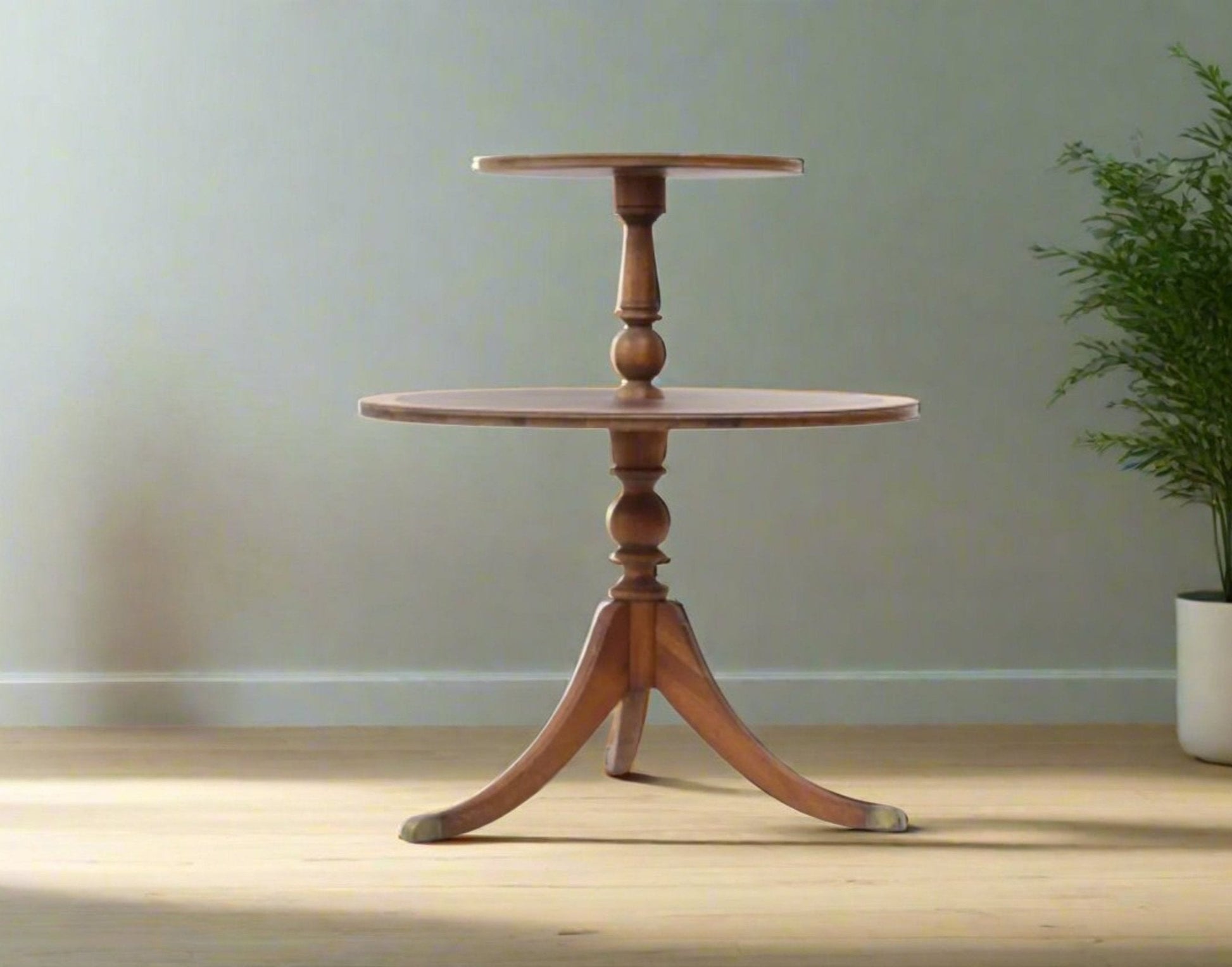 1940s 2-Tier Mahogany Round Side Table