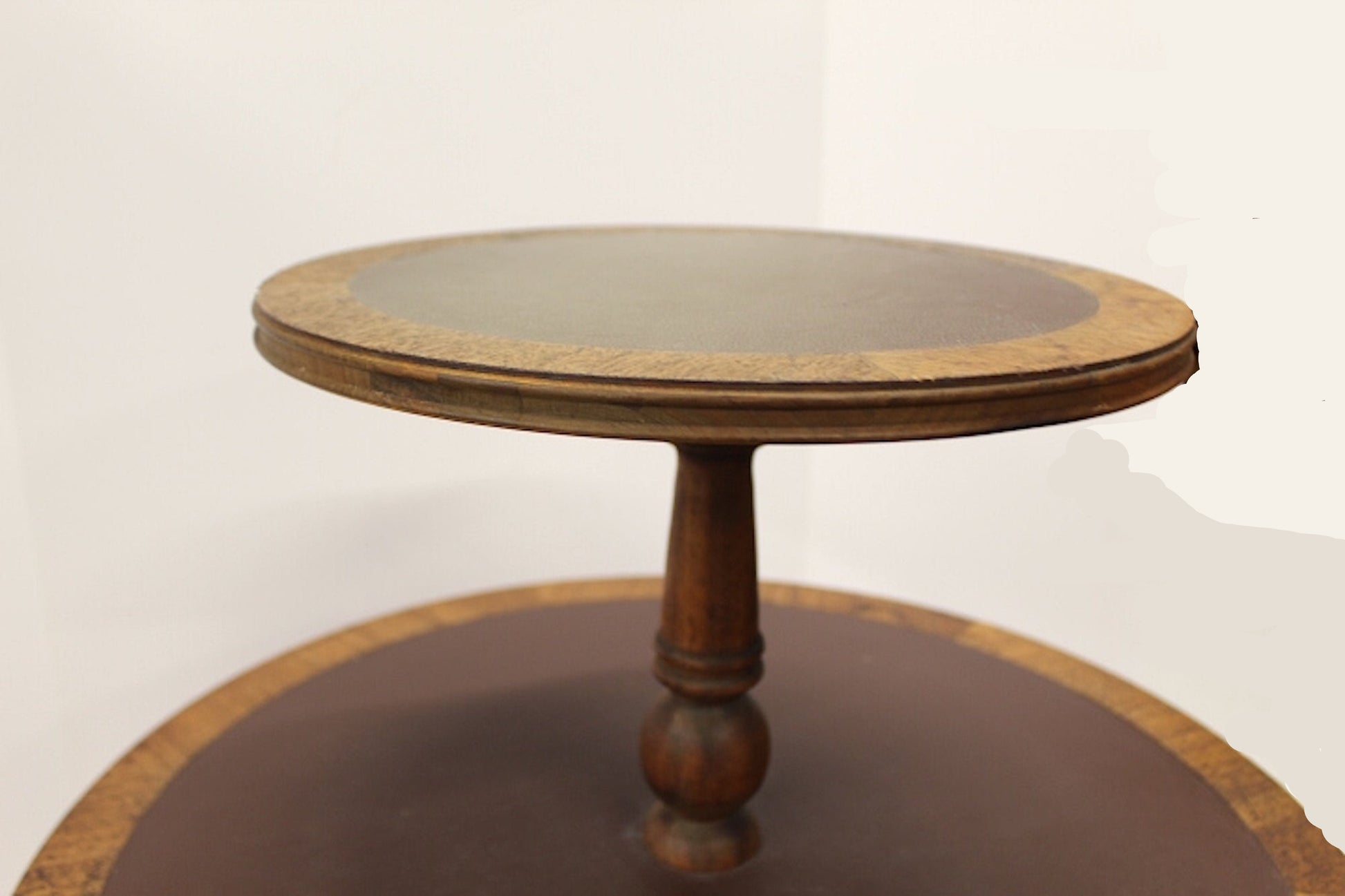 1940s 2-Tier Mahogany Round Side Table