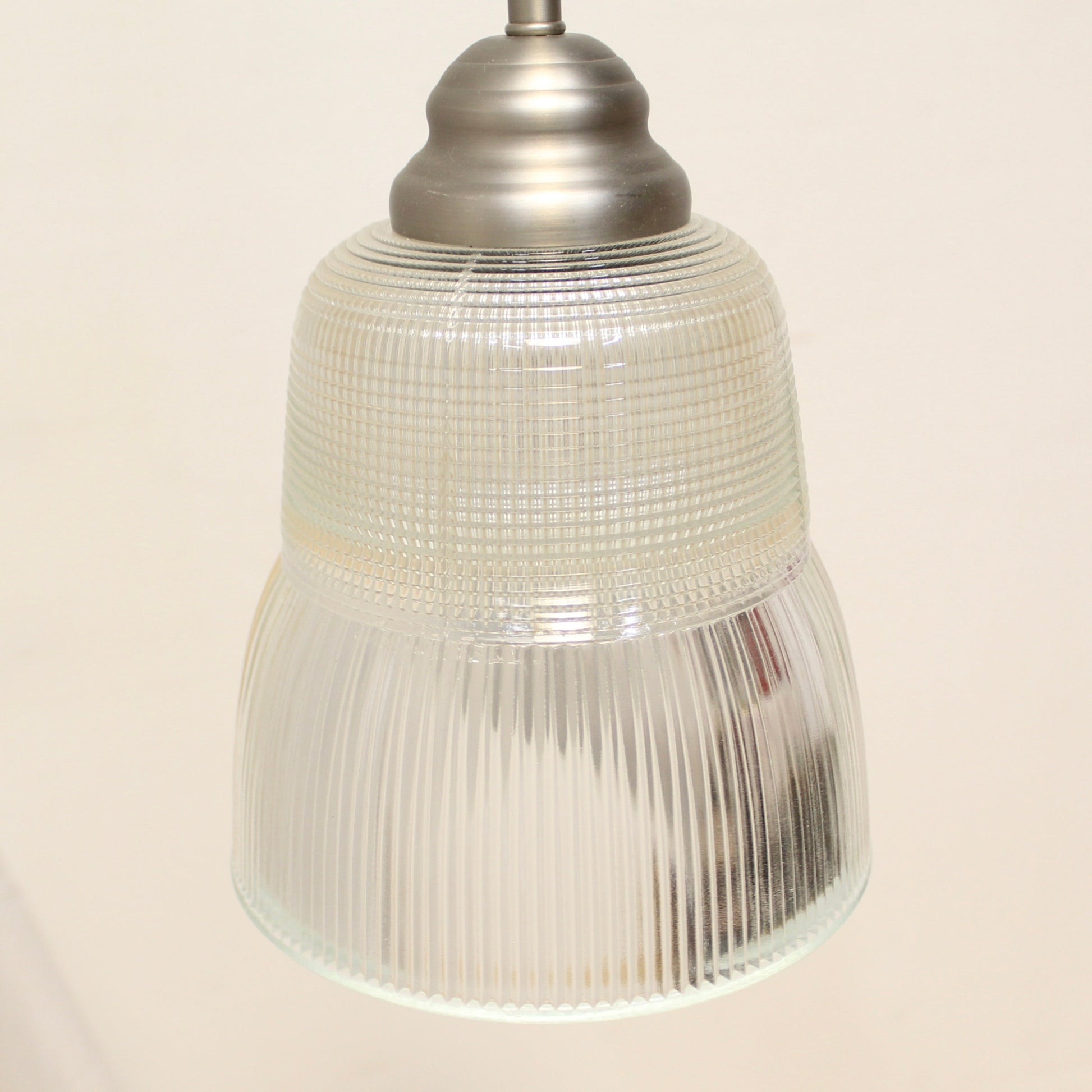 Vintage Industrial Prismatic Glass Pendant Light - Sloped Ceiling Compatible
