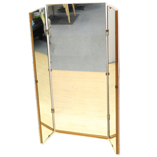 Large Trifold Maple Mirror