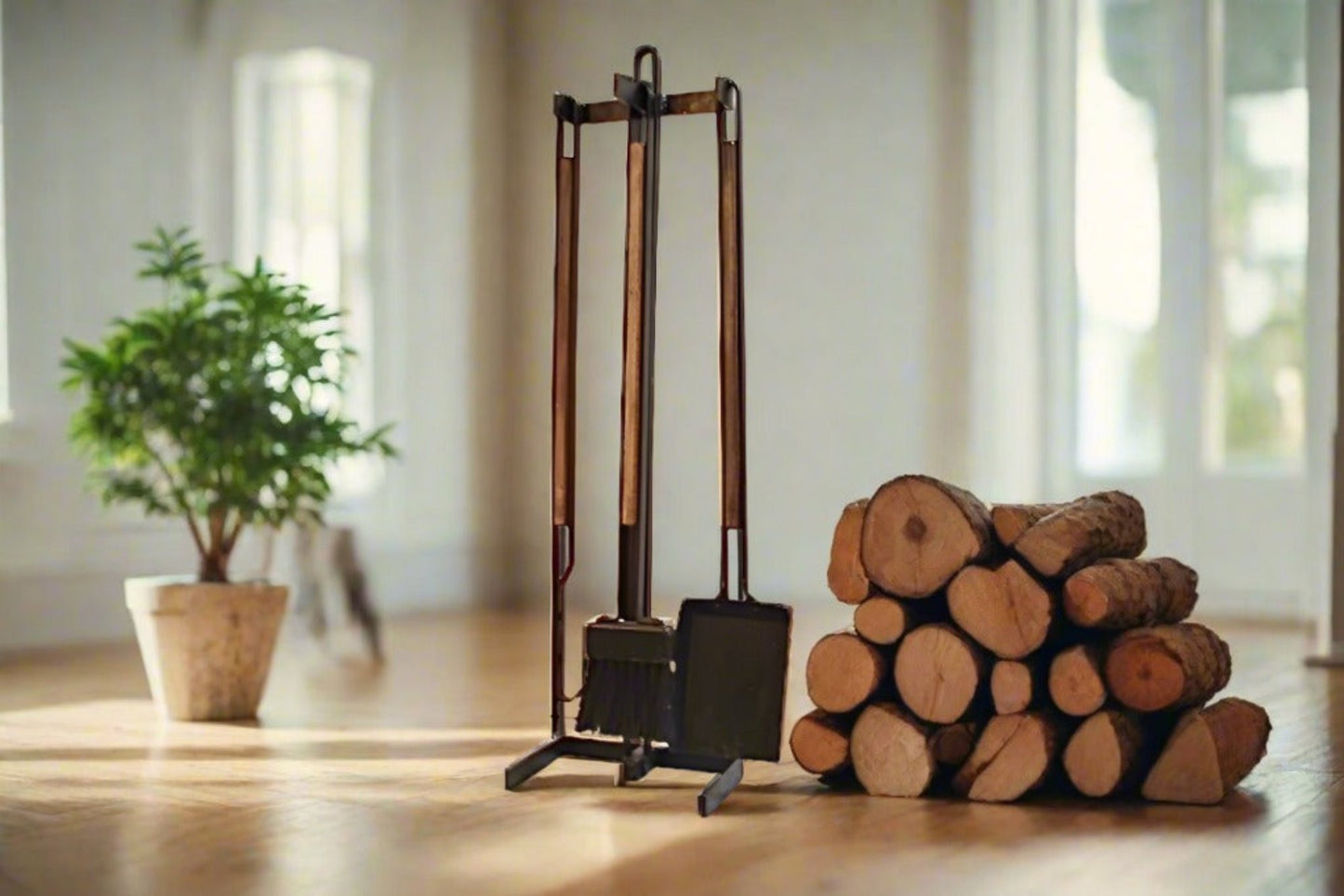 4-piece fireplace tool set