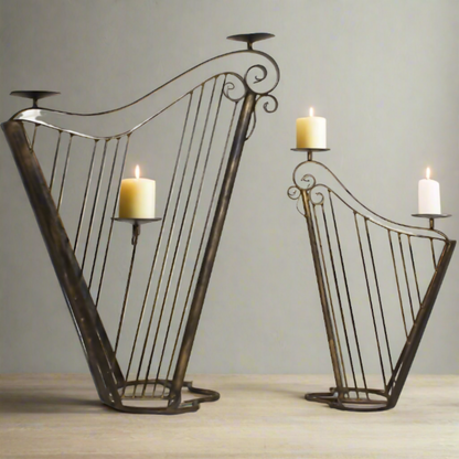 Large Harp shaped Candle Holder