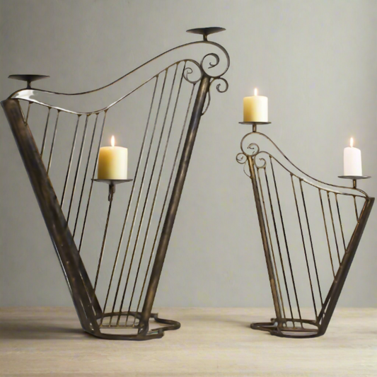 Large Harp shaped Candle Holder
