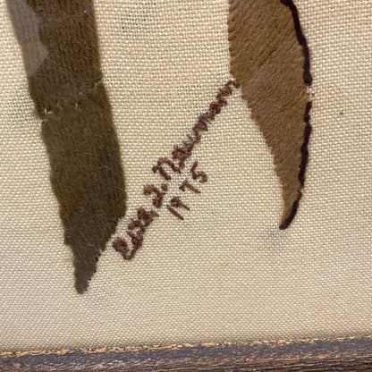 1970s Crewel Embroidery Sunflower Wall Art