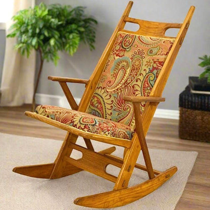 Cushioned Oak Rocking Chair 