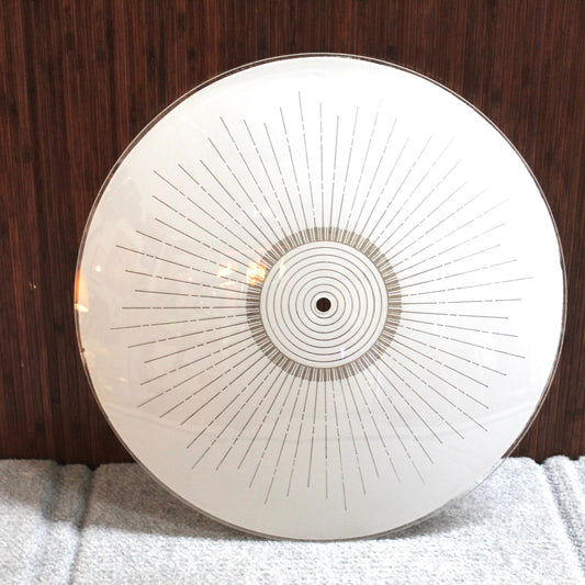 Vintage Round Starburst Ceiling Light Shade, MCM Starburst Round Glass Shade