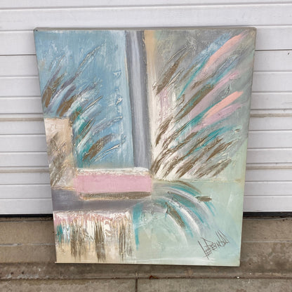 Large Vintage Abstract Expressionist Painting Signed