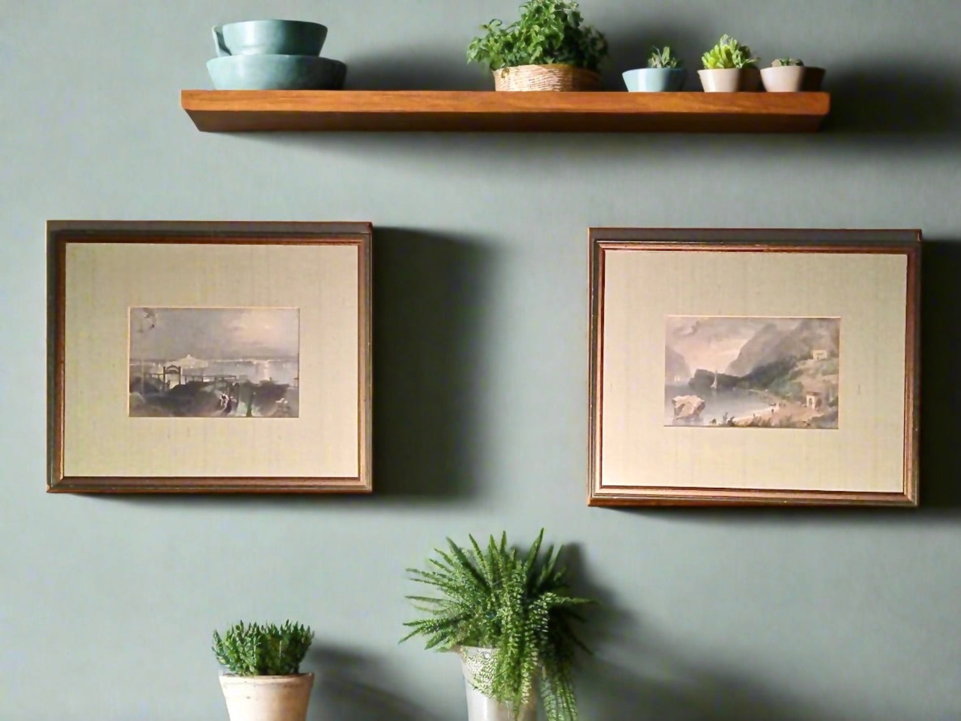 Antique WH Bartlett Historic Boston Framed Steel Prints | A Pair