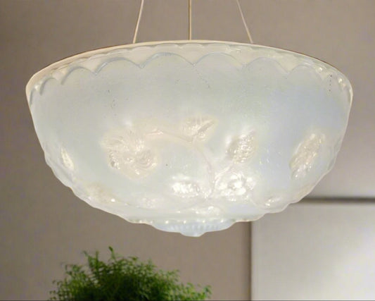 Art Nouveau Blue Glass Pendant Shade
