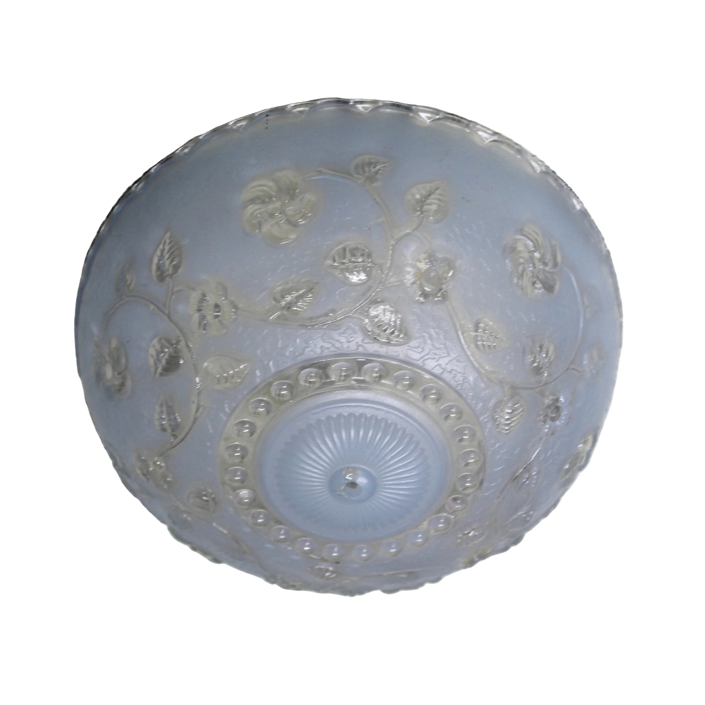 Art Nouveau Floral Design Blue Glass Light Shade. 