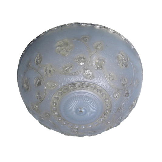 Art Nouveau Floral Design Blue Glass Light Shade. 