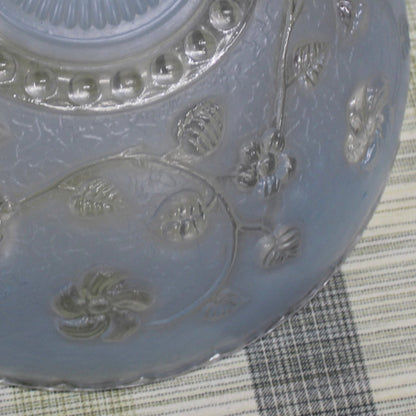 Art Nouveau Floral Design Blue Glass Light Shade Only.