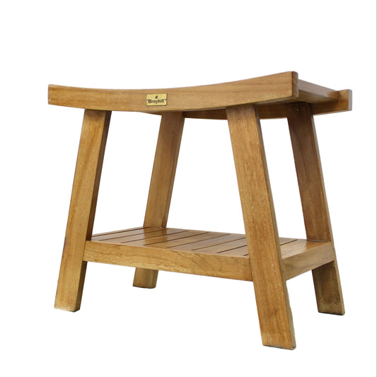 Authentic Broyhill Teak Wood Shower Stool.