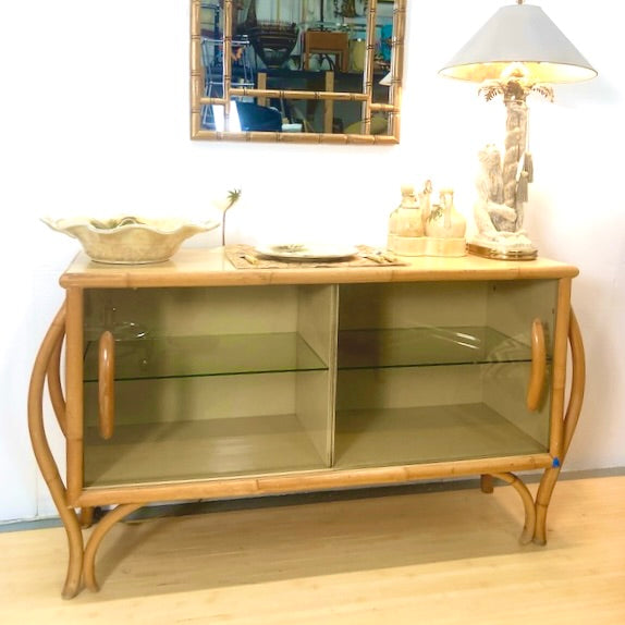 Bamboo Sideboard with Glass Front