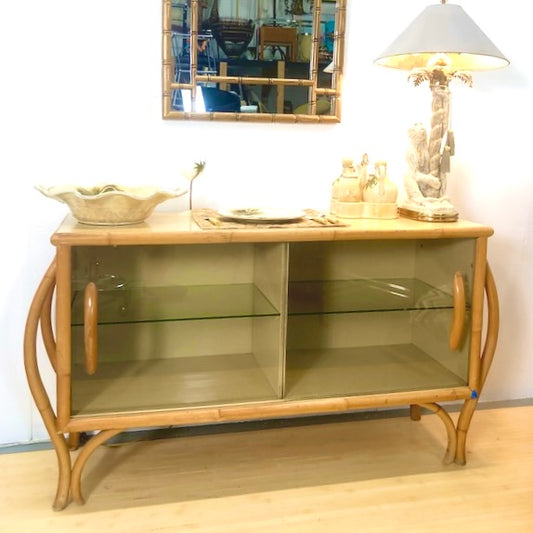 Bamboo Sideboard with Glass Front