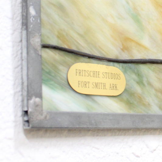 Vintage Handcrafted Stained Glass Portrait Panel