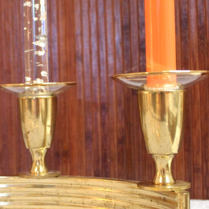Round Clear Glass w/ Gold Rim Candle Wax Dip Catcher | 10 Pc.