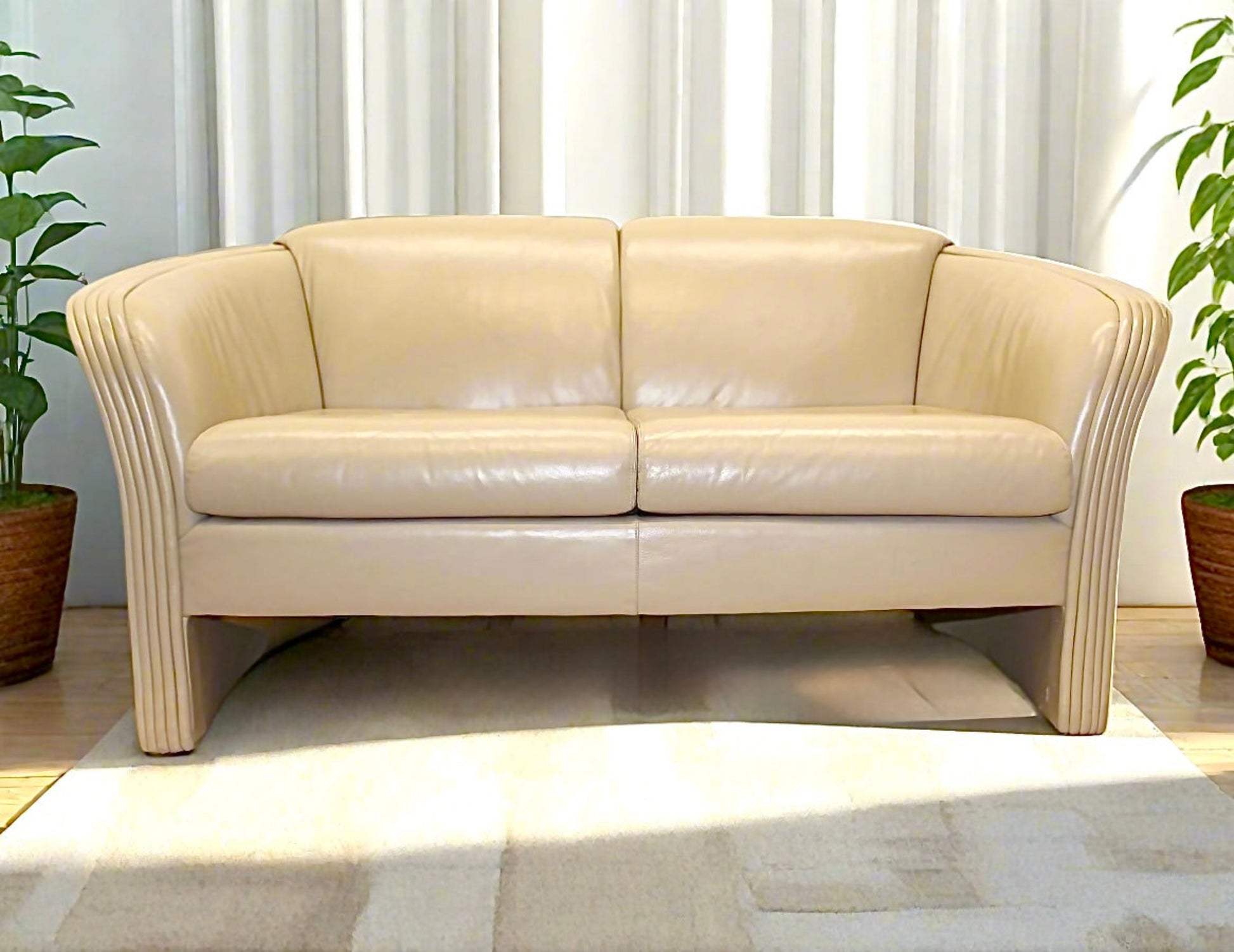 Tan Leather Loveseat | Patrician Furniture Co