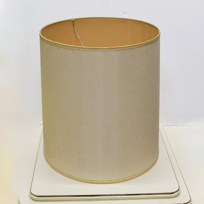 Vintage Tall Cylinder Drum Lamp Shade – 15" Tall – Gold Speckled Trim