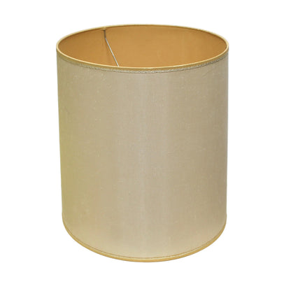 Vintage Tall Cylinder Drum Lamp Shade – 15" Tall – Gold Speckled Trim