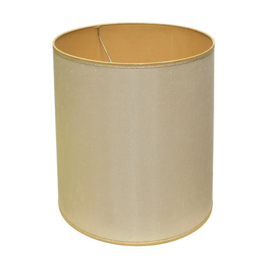 Vintage Tall Cylinder Drum Lamp Shade – 15" Tall – Gold Speckled Trim