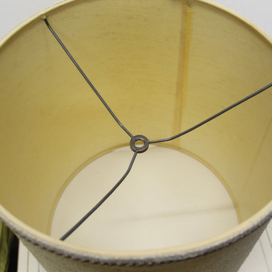 Mid-20th Century Textured Tweed Drum Lamp Shade with Braided Trim