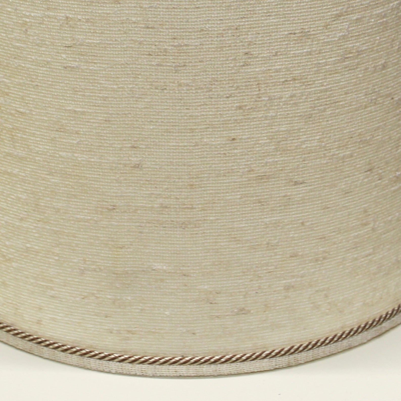 Mid-20th Century Textured Tweed Drum Lamp Shade with Braided Trim