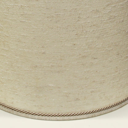 Mid-20th Century Textured Tweed Drum Lamp Shade with Braided Trim