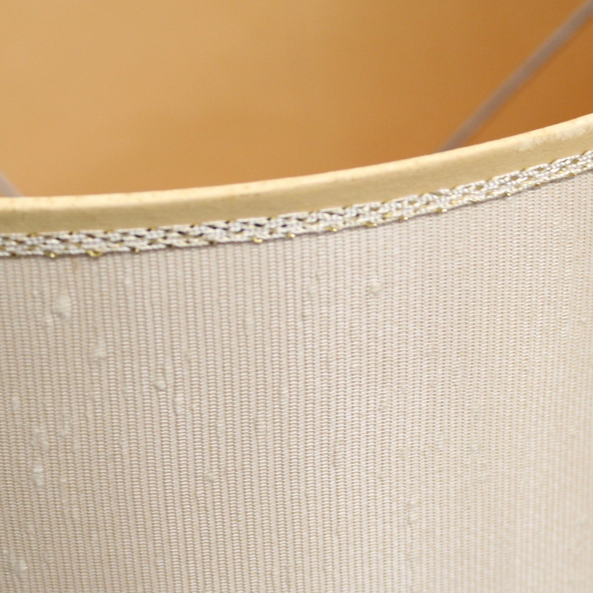 Vintage Tall Cylinder Drum Lamp Shade – 15" Tall – Gold Speckled Trim