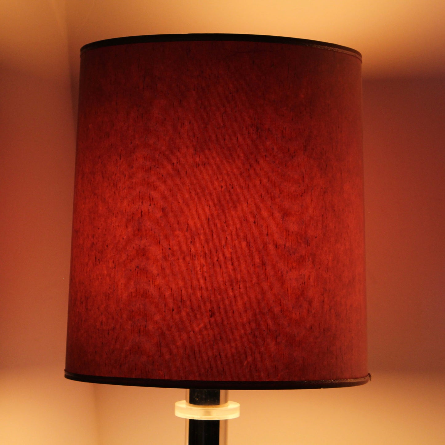 Vintage Tall Cylinder Drum Lamp Shade – 15" Tall – Gold Speckled Trim