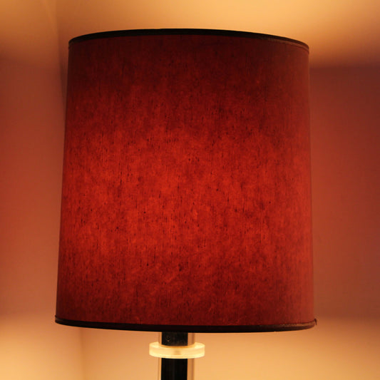 Vintage Tall Cylinder Drum Lamp Shade – 15" Tall – Gold Speckled Trim