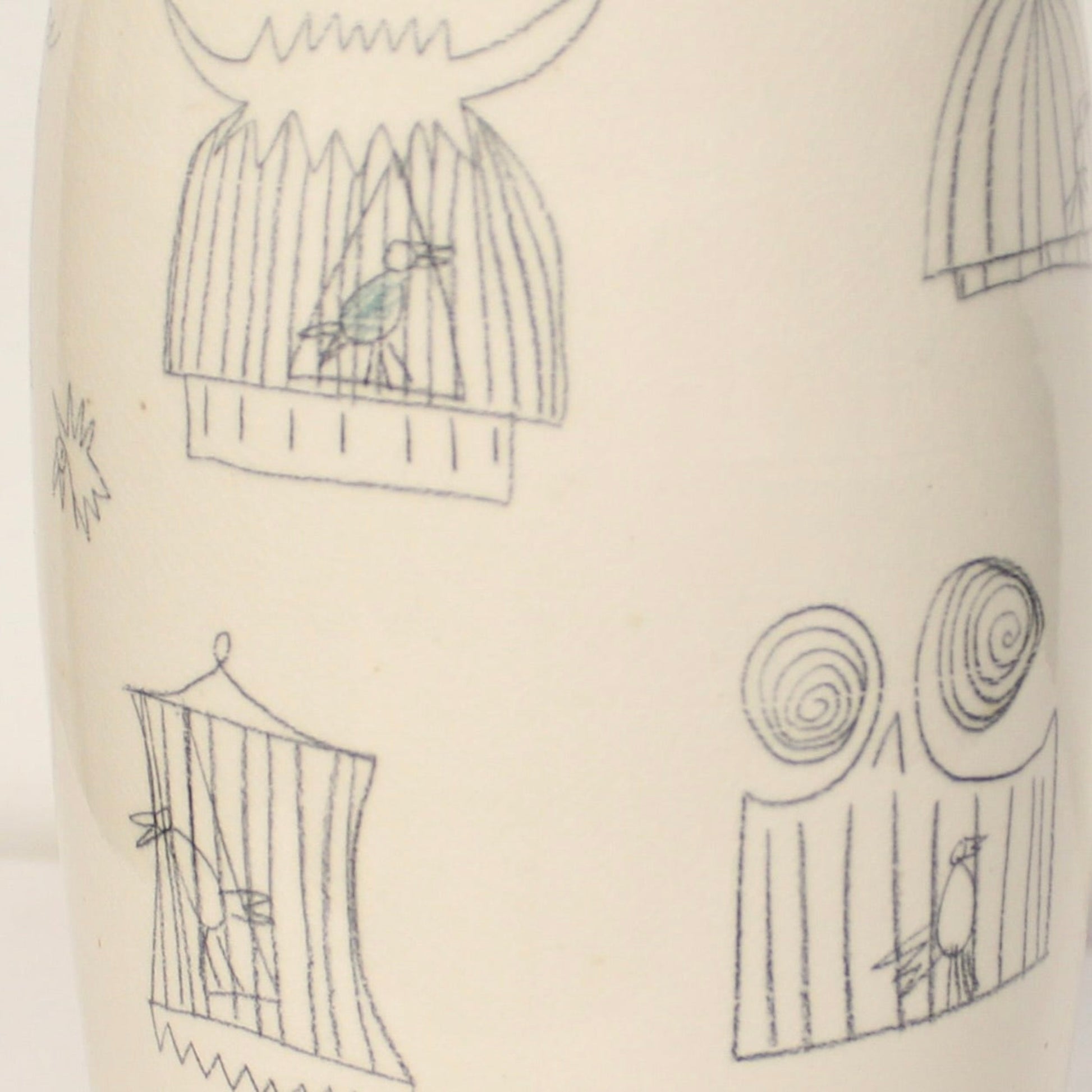 Vintage French Ceramic Table Lamp | ELC Du Nord | Birdcages