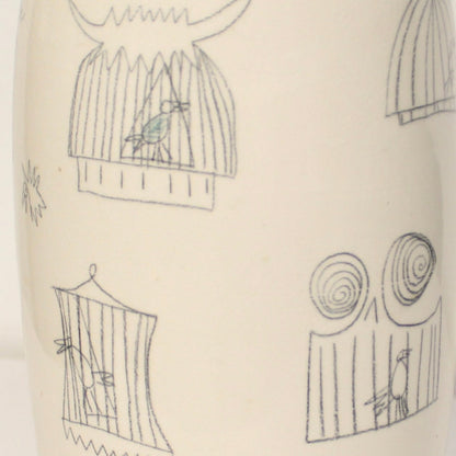 Vintage French Ceramic Table Lamp | ELC Du Nord | Birdcages