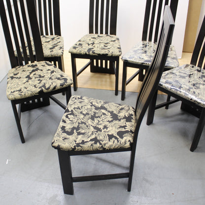 6 Pc. Set - Post-Modern High Slat Back Dinning Chairs